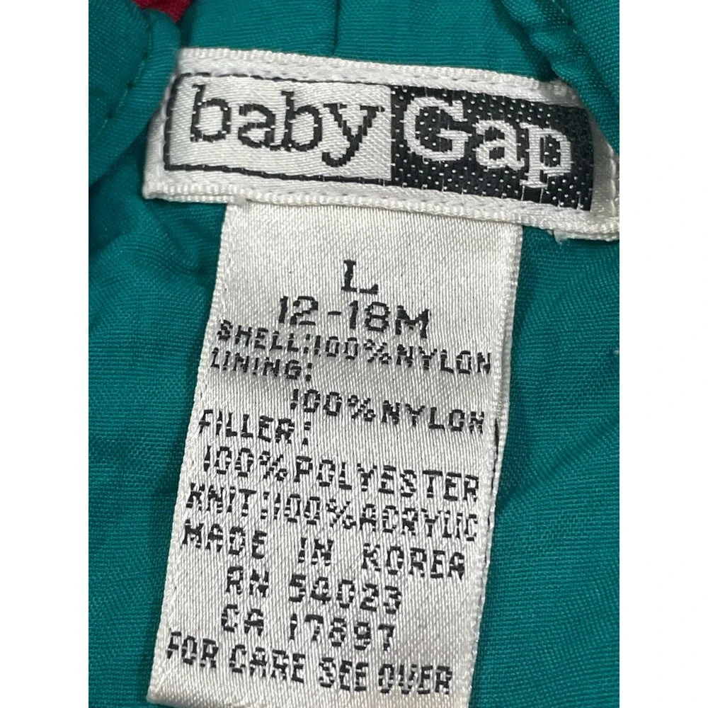 Baby Gap Vintage Insulated Snowsuit 12–18M Colorblock Red‎ Blue Teal Hooded